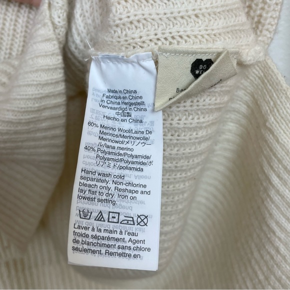 Madewell Light Tan / Antique Cream Half Button Ribbed Lyle Henley Sweater - Picture 2 of 6